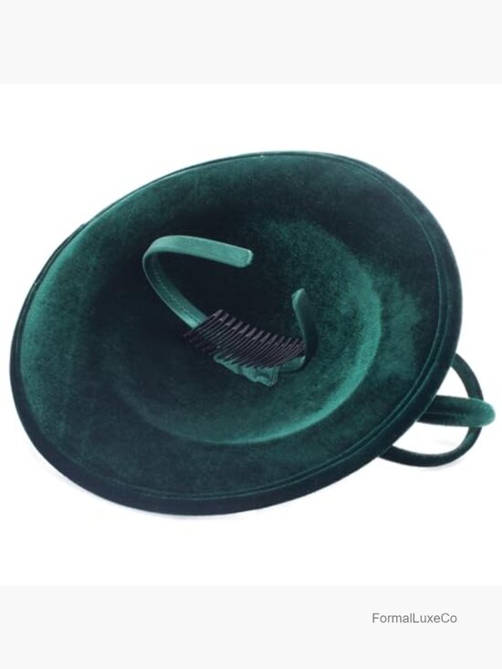 Velvet Disc Fascinator Headpiece with Loop Decor and Feathers main image 6